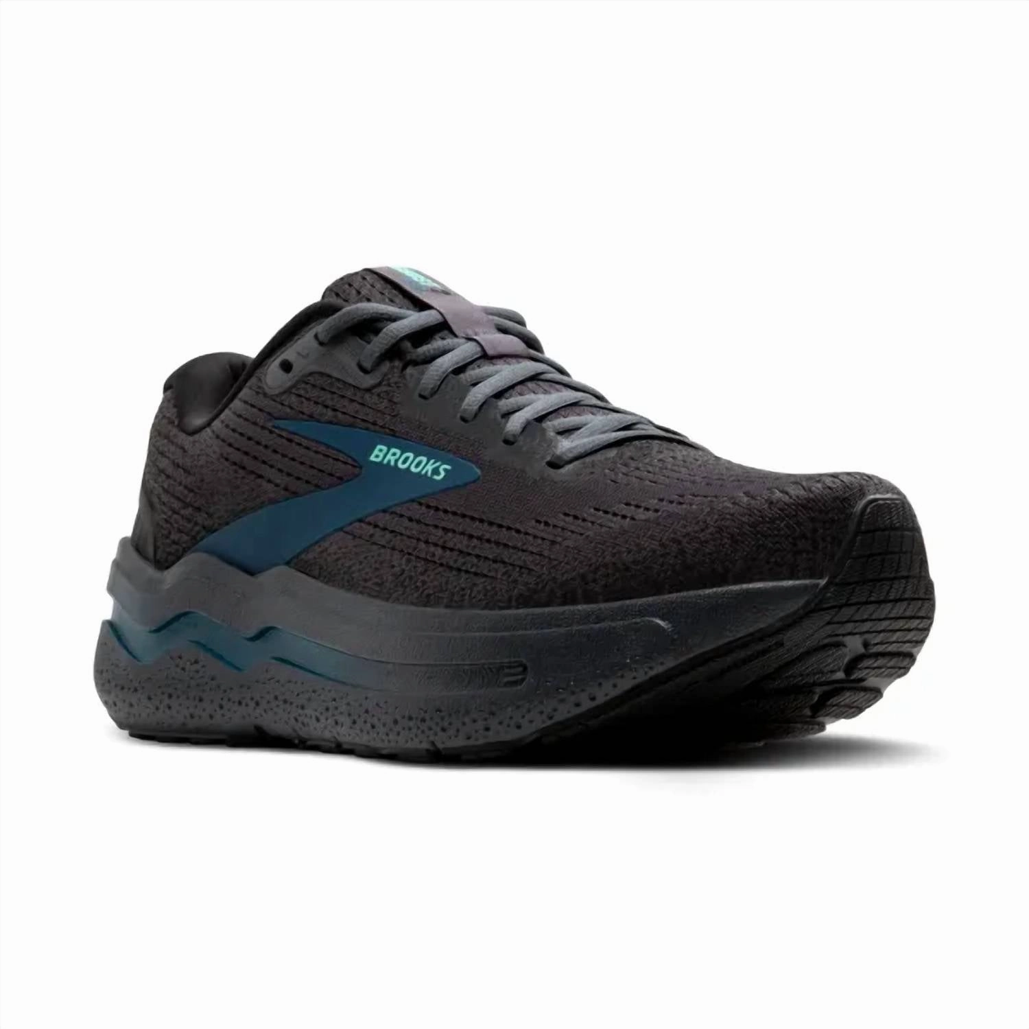 Visible in Dark premium running gear Men's Ghost Max 2 Shoes - Medium Width In Ebony/cockatoo/blue Sapphire