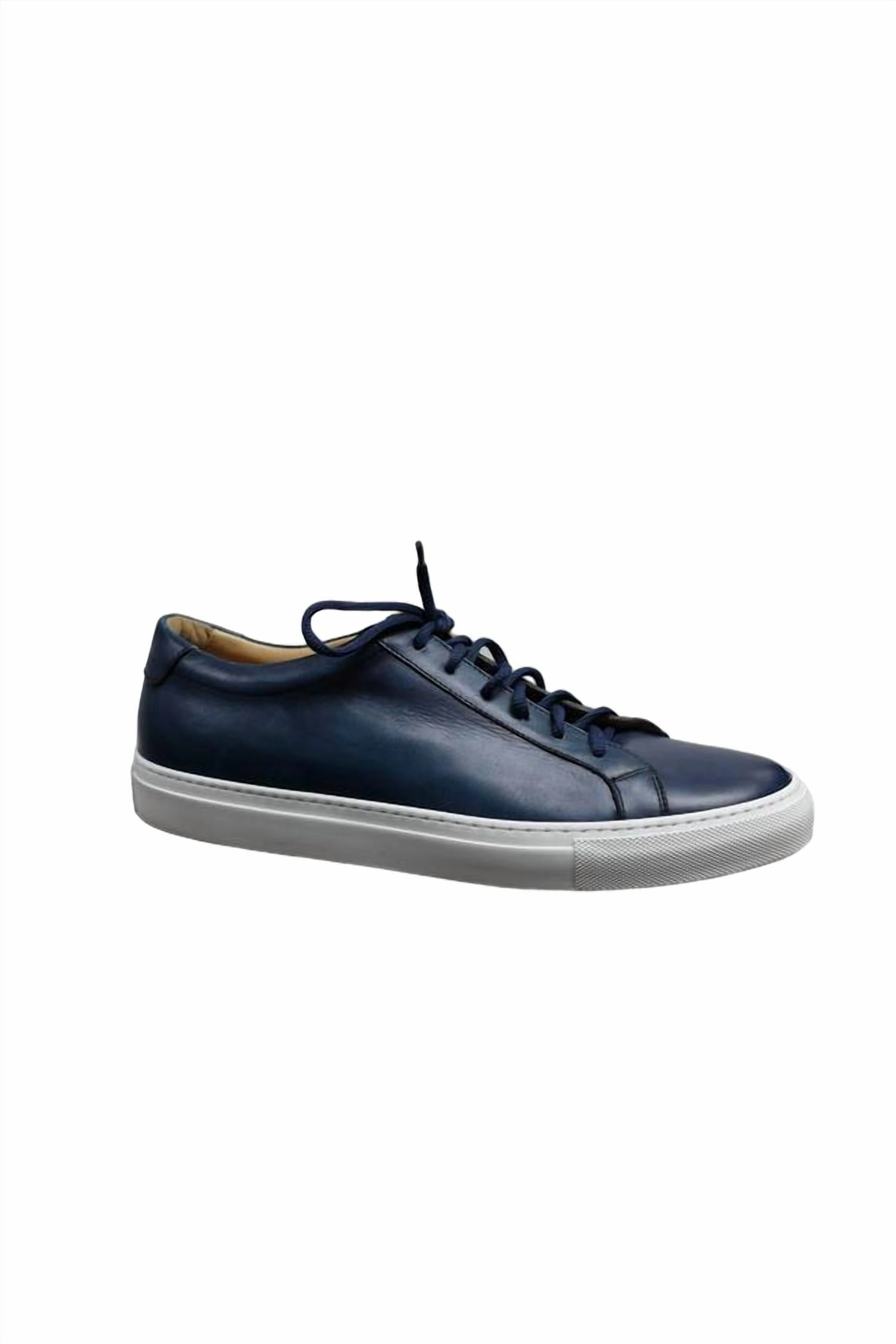 Giant pattern consistent - quality Men Leather Low-Top Sneakers In Blue