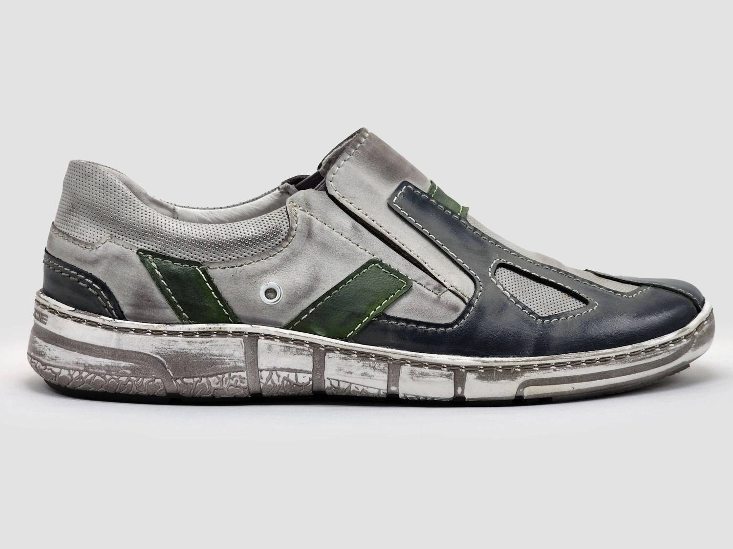 Men's All-Day Slip-On Leather Shoes In Grey Lightweight Agile Motion