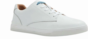 futuristic running option Men's Brentford Sneaker, White Leather Lace Up Shoes