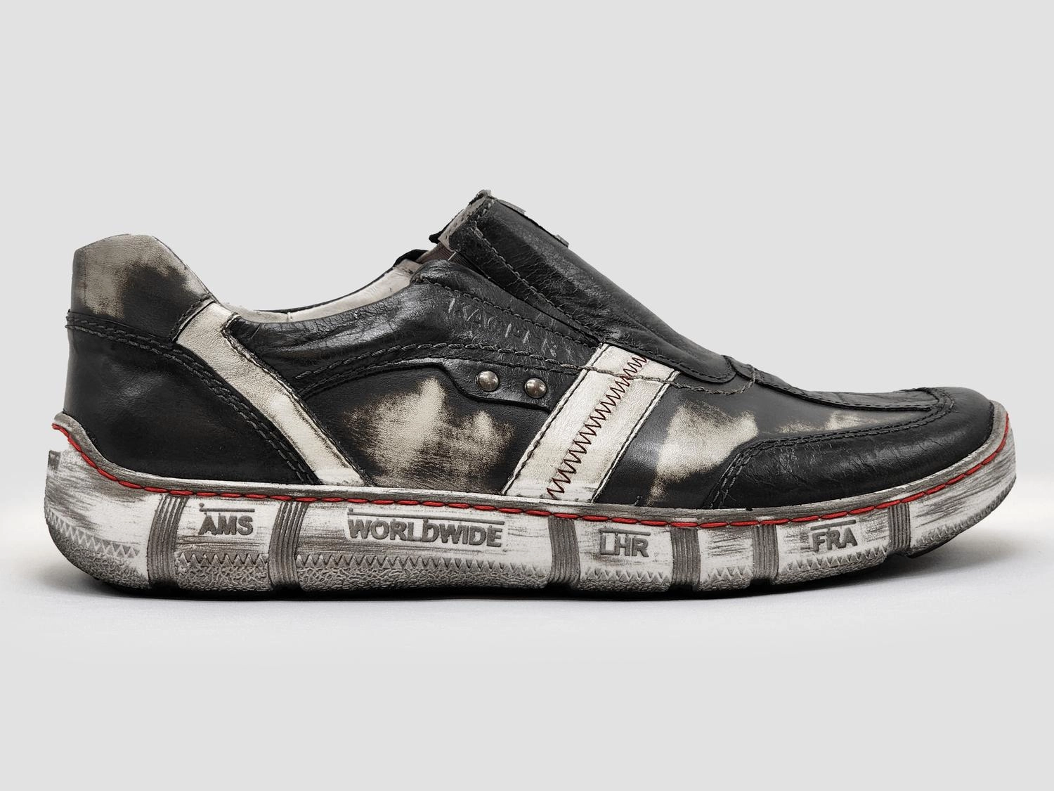 functionality Performance Gear Men's Comfort Slip-On Leather Shoes In Black/white