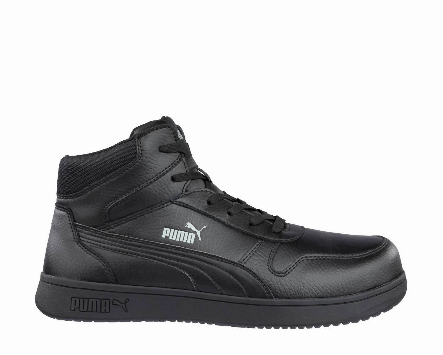 Shock-absorbing feature gym - goer Men's Frontcourt Mid Safety Work Shoes In Black
