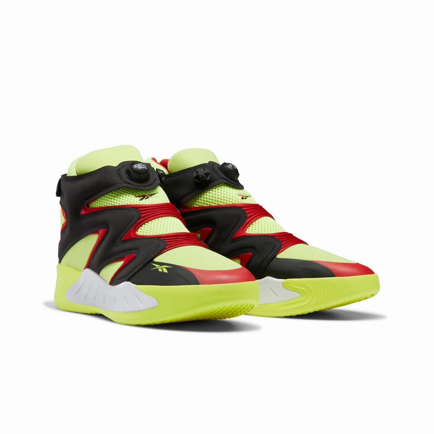 medial support Men's Instapump Fury Zone Shoes In Acid Yellow/black/vector Red