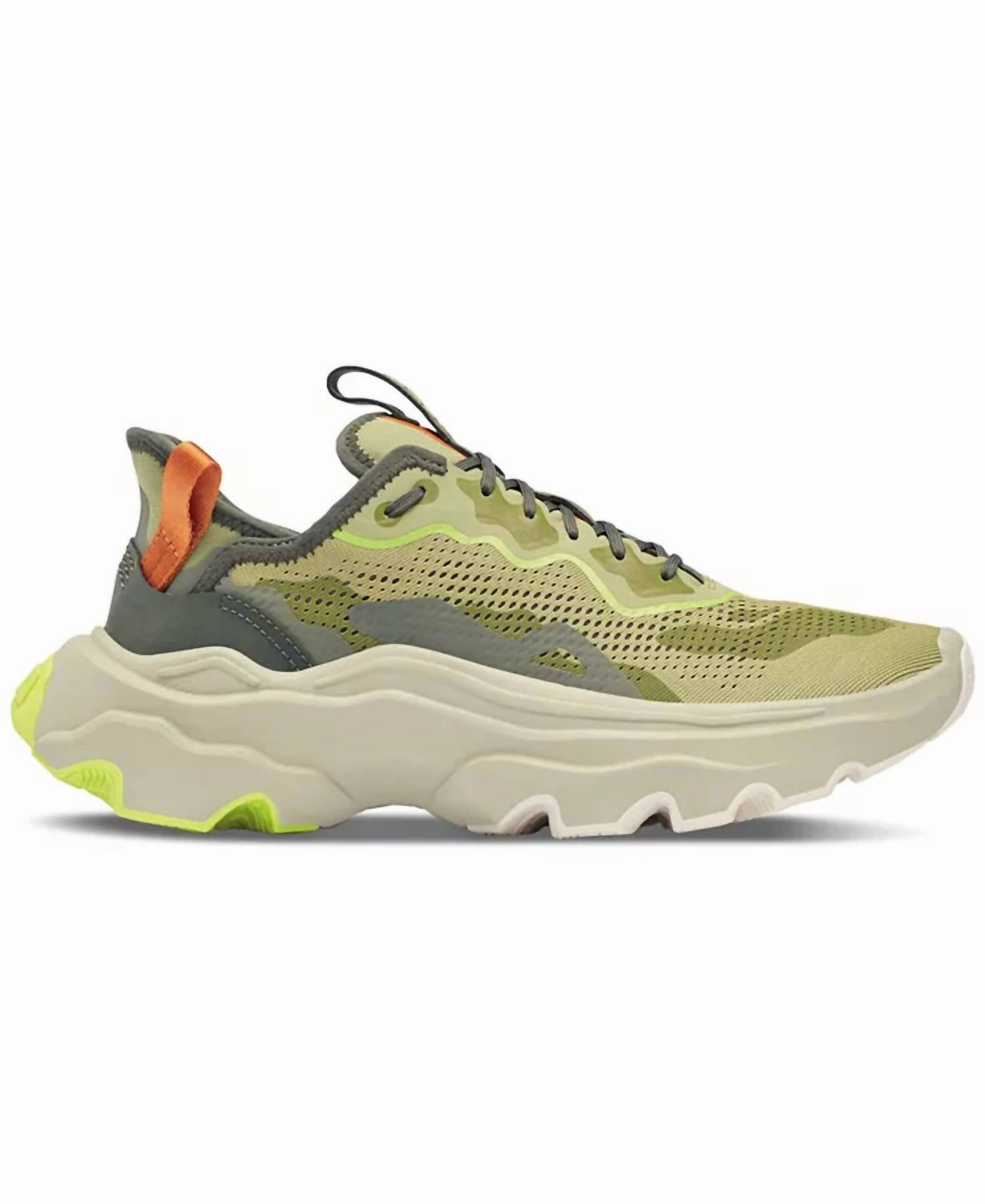 forefoot - support - feature shoes WaterResistant Men's Kinetic Breakthru Day Lace Sneaker In Olive Shade, Desert Sun