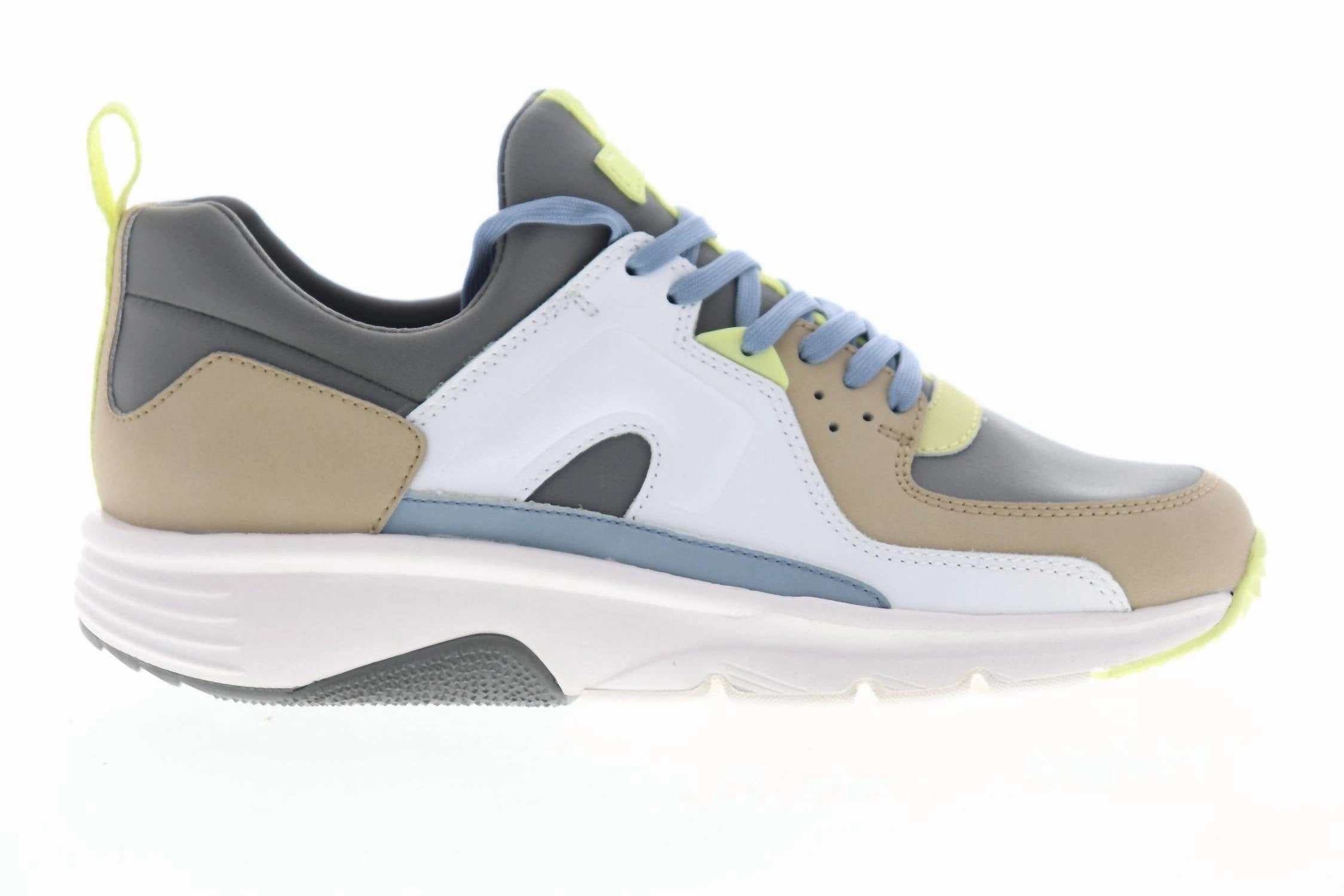 Men's Low Top Lace Up Sneakers Shoes In Lamper Beige, Pad. Swing/kit Bla Adjustable Laces