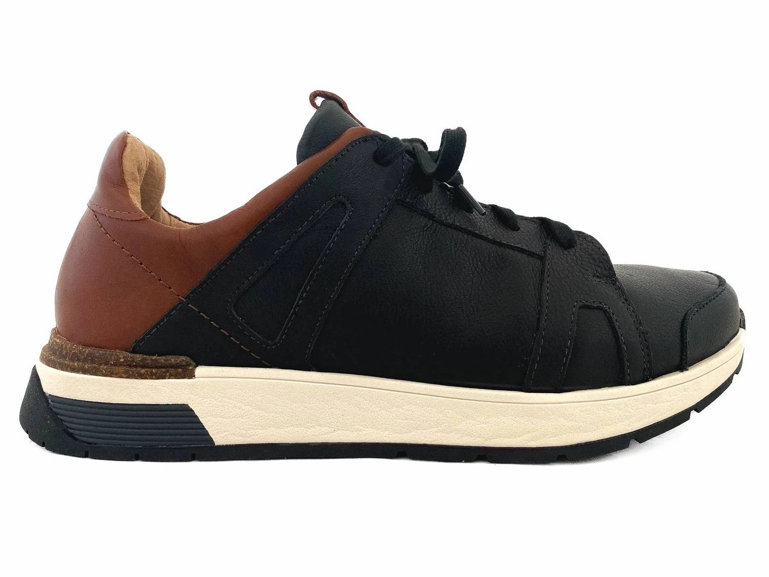 Men's Magnify Tie Shoes - Medium In Black/chestnut Leather easy - clean running gear