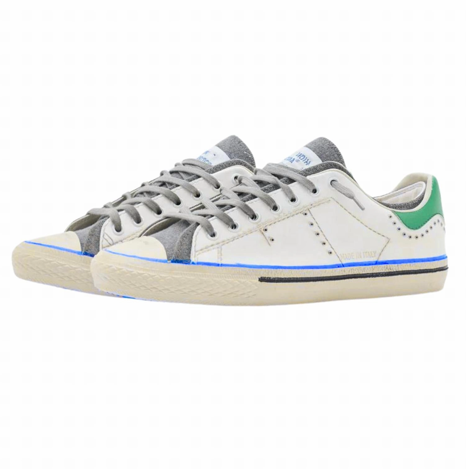 Men's Starless Low Moma Art Sneakers In White Smoke Grey ankle - support perforated upper