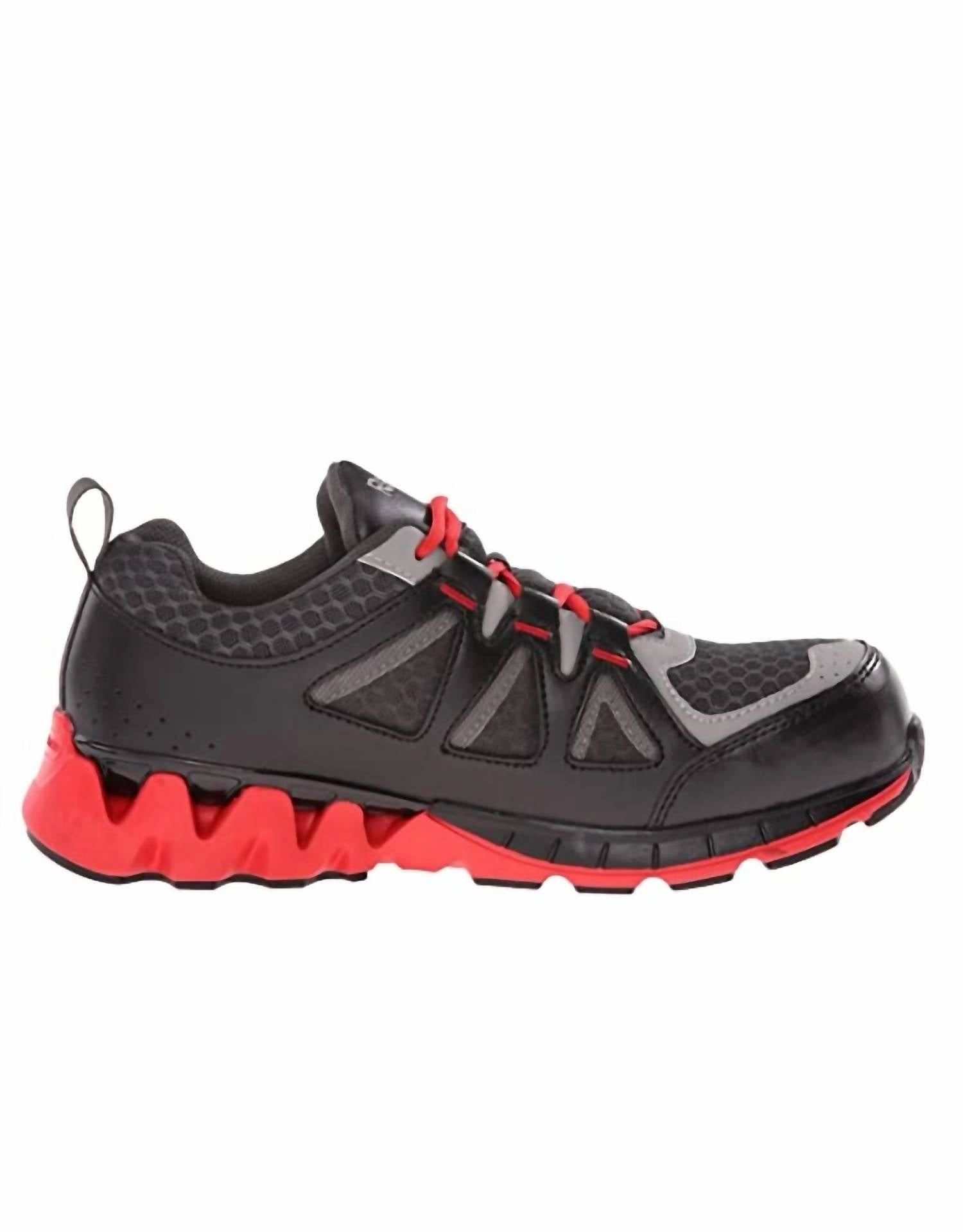 WaterResistantCoating Men's Zigkick Work Shoe - Wide In Black/red