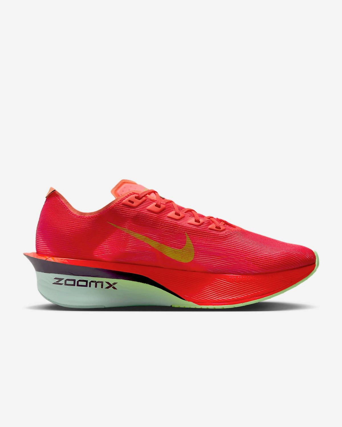Comfort - grip Men's Zoomx Vaporfly Next % 4 Road Racing Shoes In Bright Crimson/mint Foam/cave Purple/lime Blast