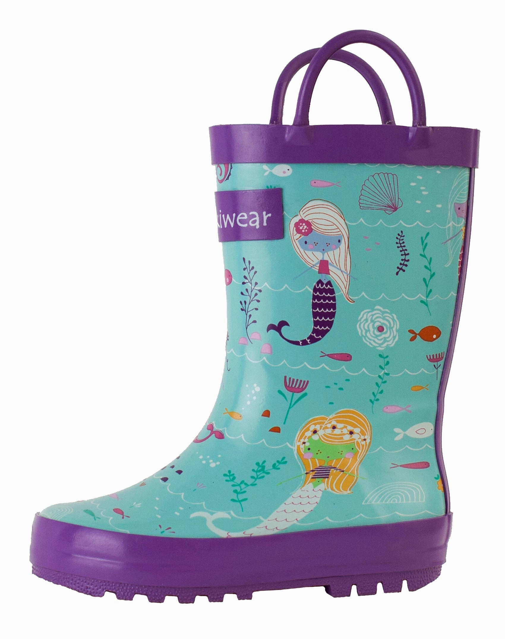 Mermaids Loop Handle Rubber Rain Boots Fall Days Active Walking Footwear