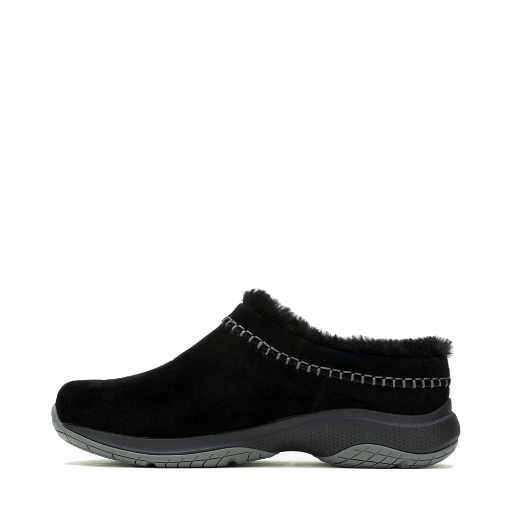 Neutral Base Light Pace Merrell Women's Encore Ice 5 Waterproof Suede Leather Clog in Black
