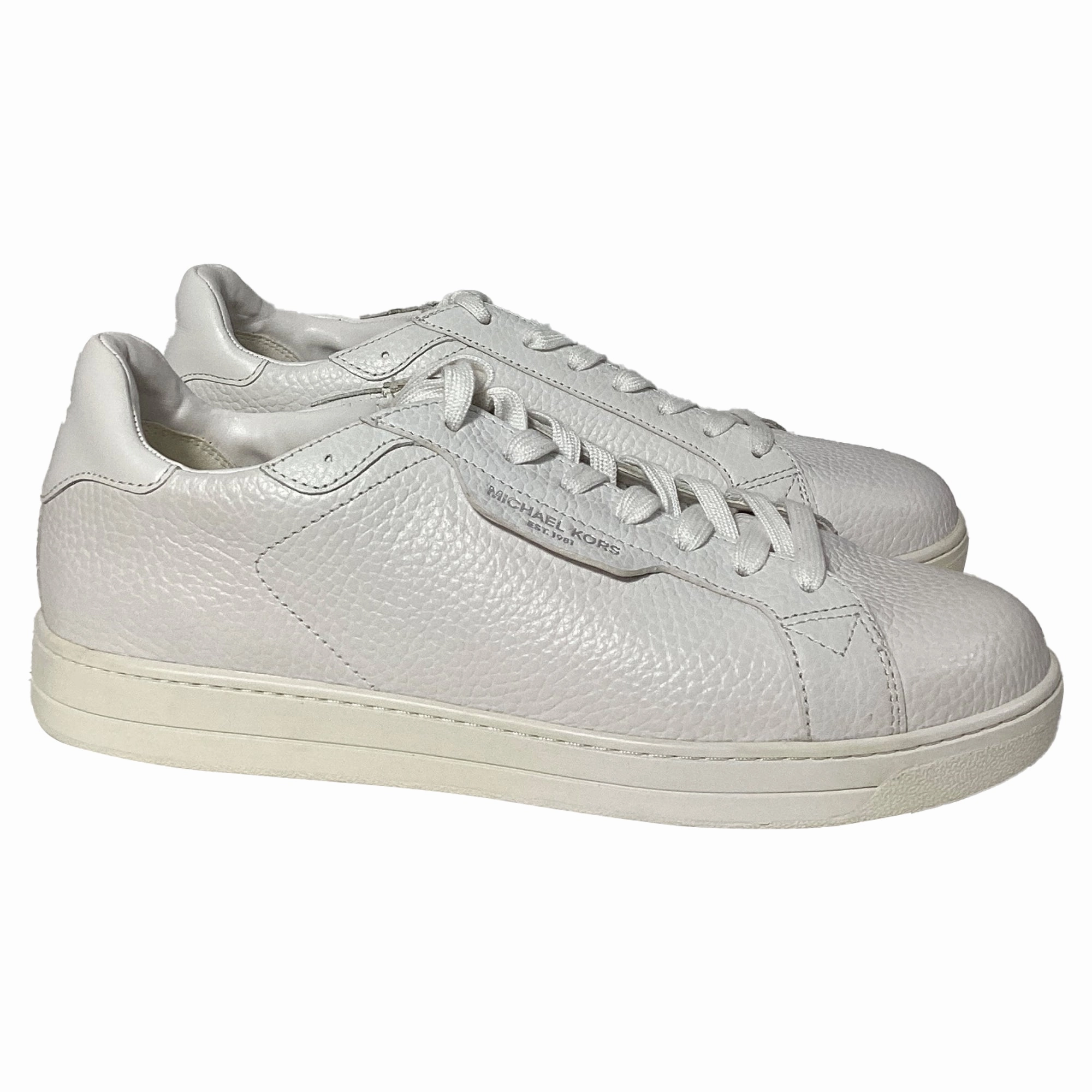 Michael Kors Keating Sneaker in Optic White Pebbled Leather fun - run