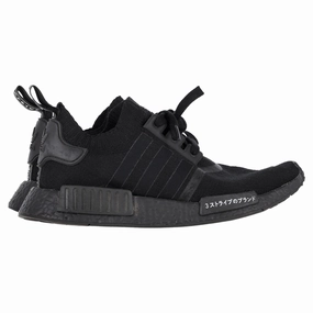 Adidas NMD_R1 Primeknit Japan Triple Black Sneakers in Black Polyester Lace Up Style