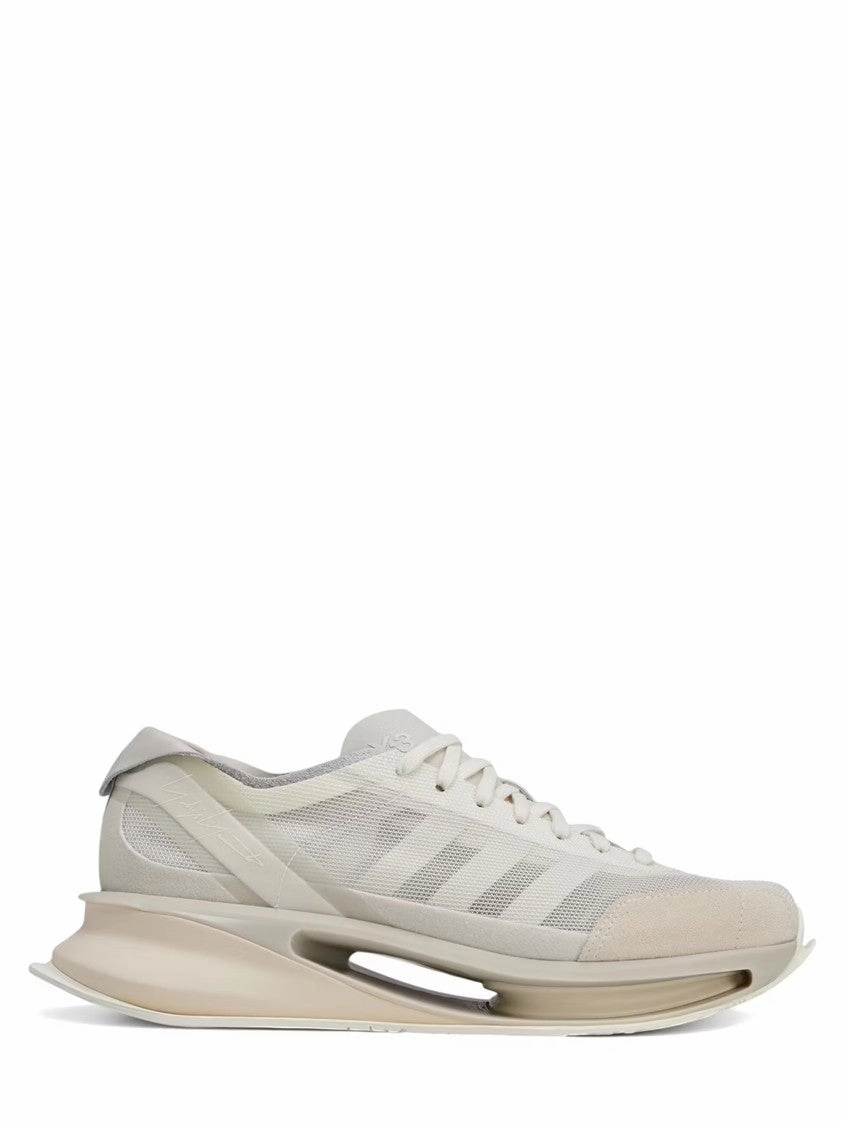White Sneakers With Signature 3-Stripes Logo group runs material - innovation