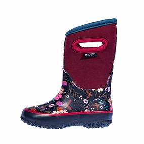 Midnight Floral Neoprene Rain/Snow Boots Sleek Heeled Sandals Active Rain