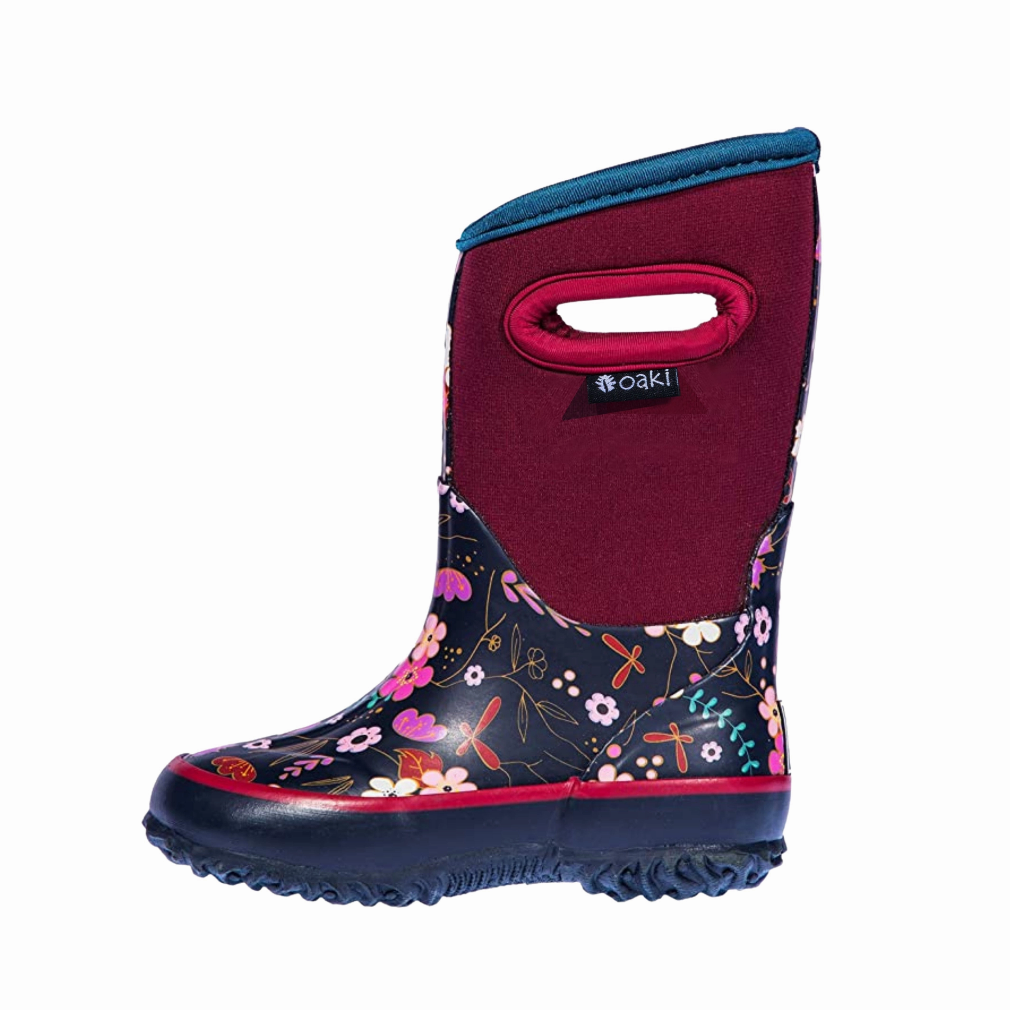 Midnight Floral Neoprene Rain/Snow Boots Sleek Heeled Sandals Active Rain