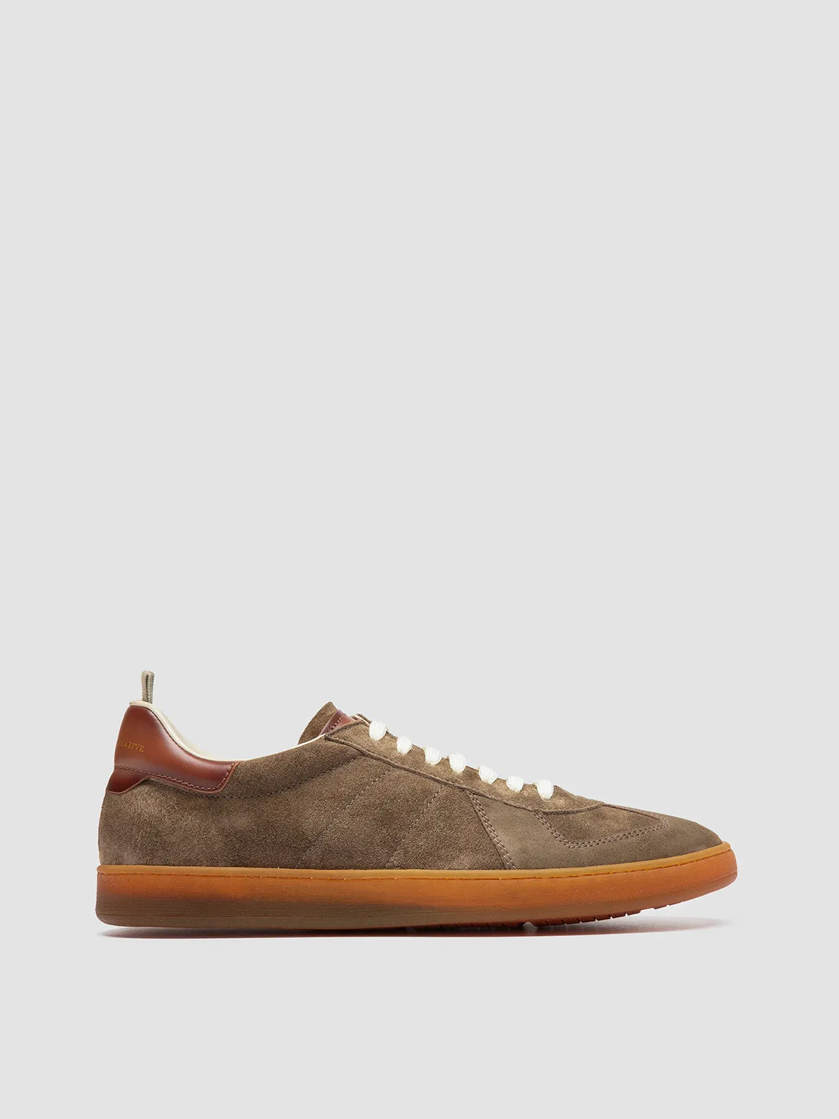 moisture - wicking shoe attribute MILITIA 002 - Taupe Suede and Leather Low Top Sneakers