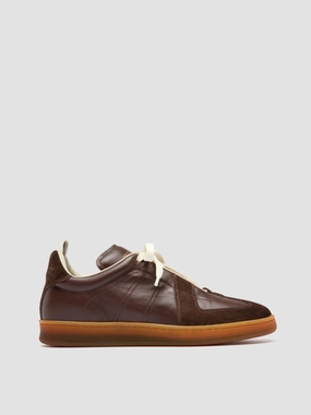 MILITIA 102 - Dark Brown Leather and Suede Sneakers Cool-down