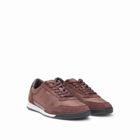 Mixed-material lace-up trainers with suede trims QuickDryFabric