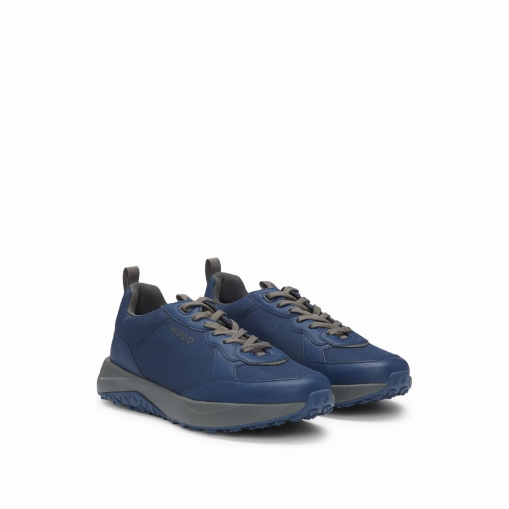 Mixed-material trainers with logo-tape trim wet - weather shoes