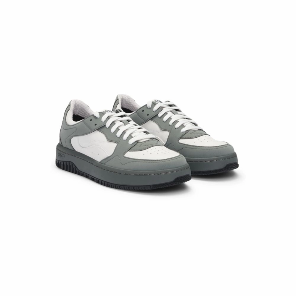 low - top running shoes daytime - running appeal Mixed-material trainers with nubuck uppers