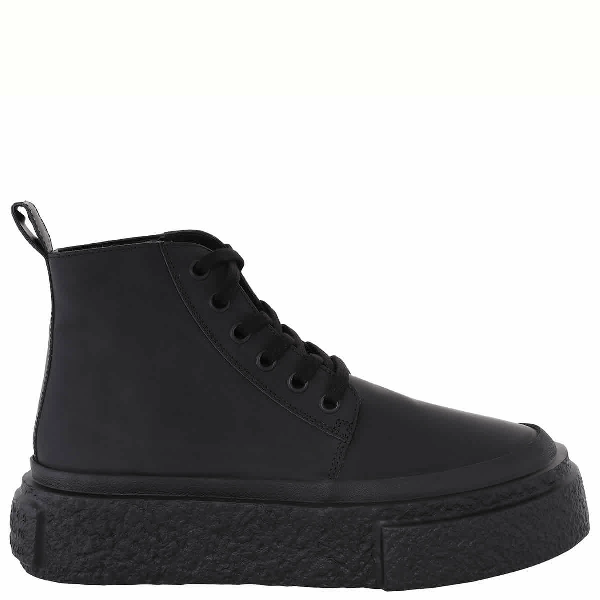 MM6 Oversized Sole High-Top Leather Sneakers Boost spandex shoes