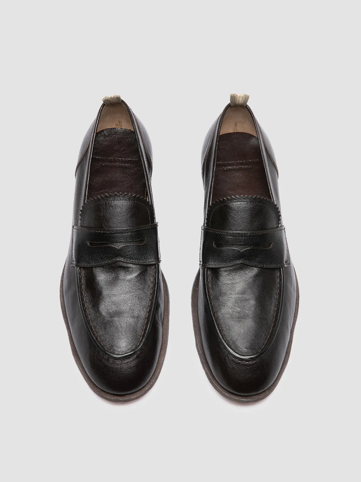 Walk Ease SOLITUDE 001 - Dark Brown Leather Penny Loafers