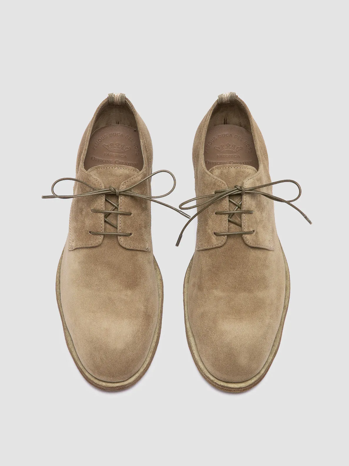 SOUND 002 - Taupe Suede Derby Shoes hypoallergenic