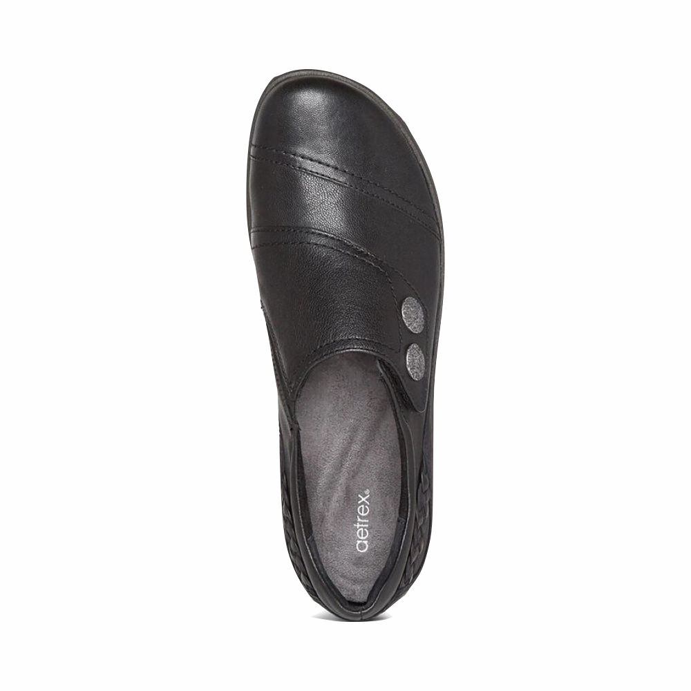 Aetrex Women's Karina Slip On in Black Subtle Match