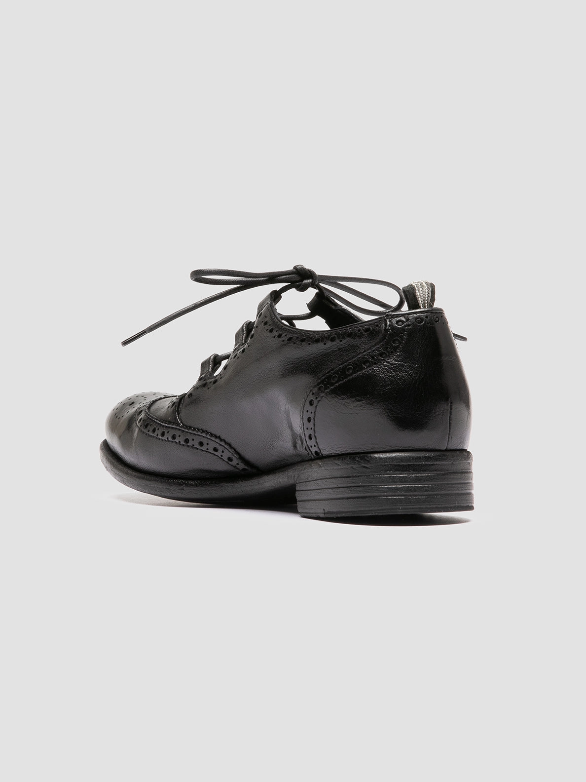 CALIXTE 079 - Black Leather Oxford Shoes Height Aid