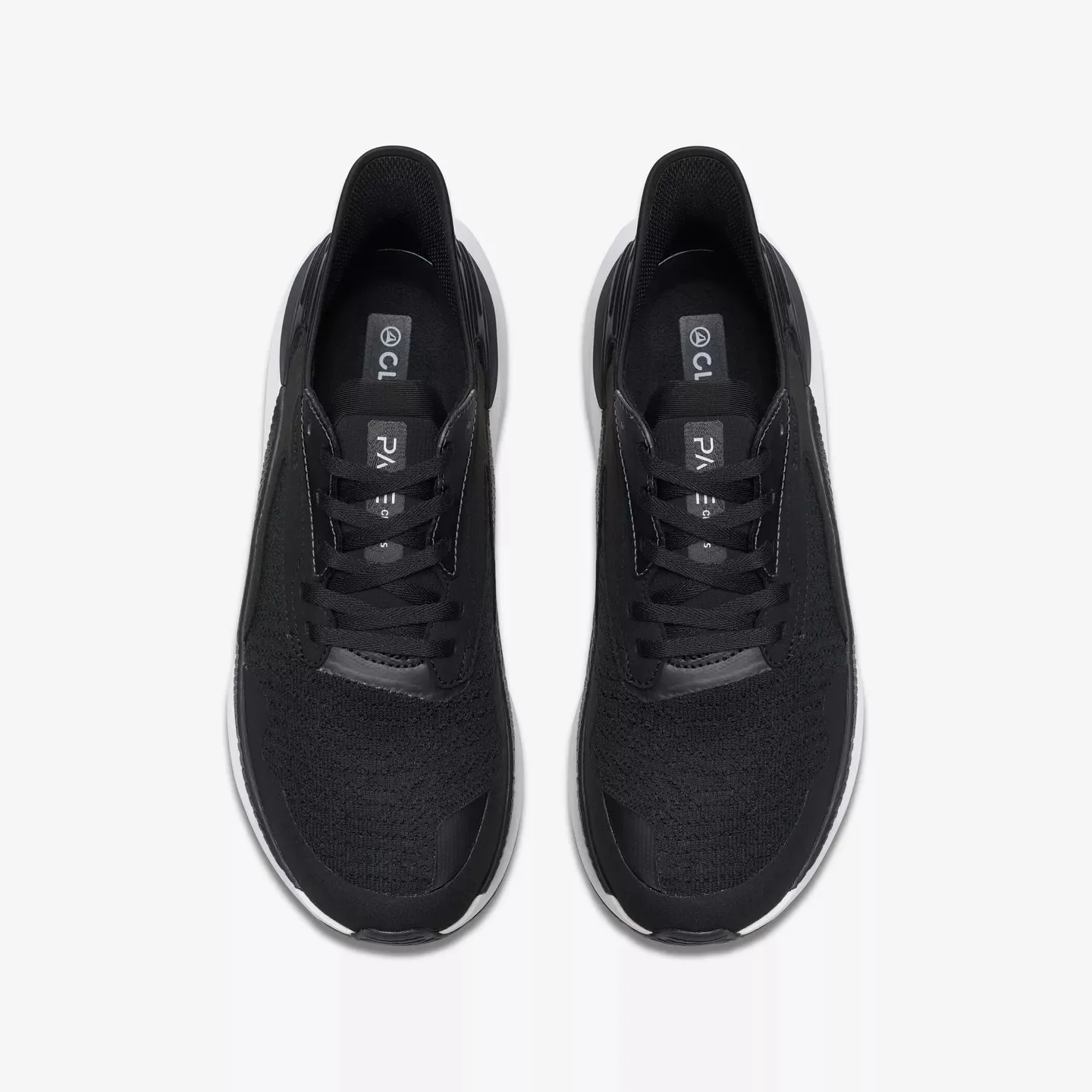 ShockDispersion running shoes with EVA sole Clarks Men's Pace Sneaker in Black/White