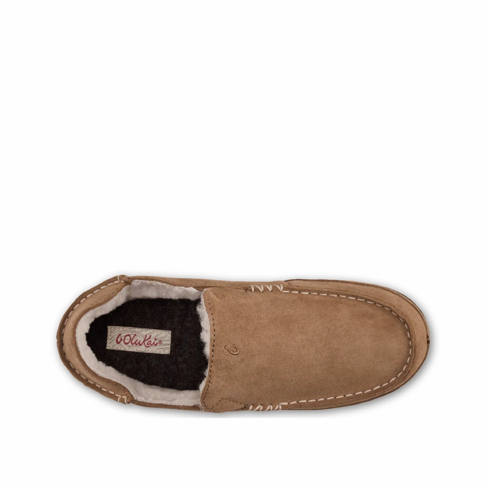 Comfy Relax Fit Rubber Outsole OluKai Women's Nohea Shearling Lined Slipper in Tan
