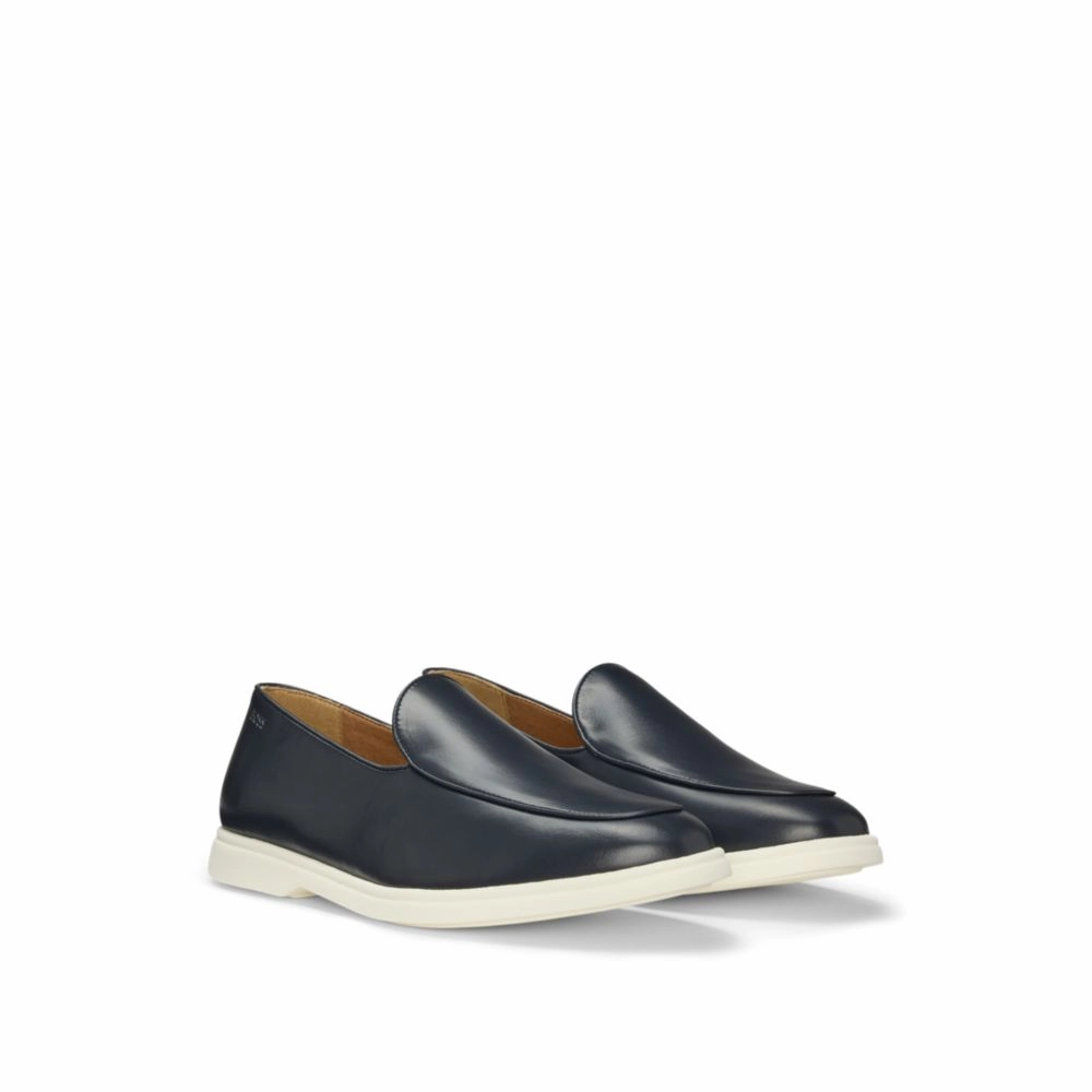 Nappa-leather loafers with contrast outsole running for agility shoes