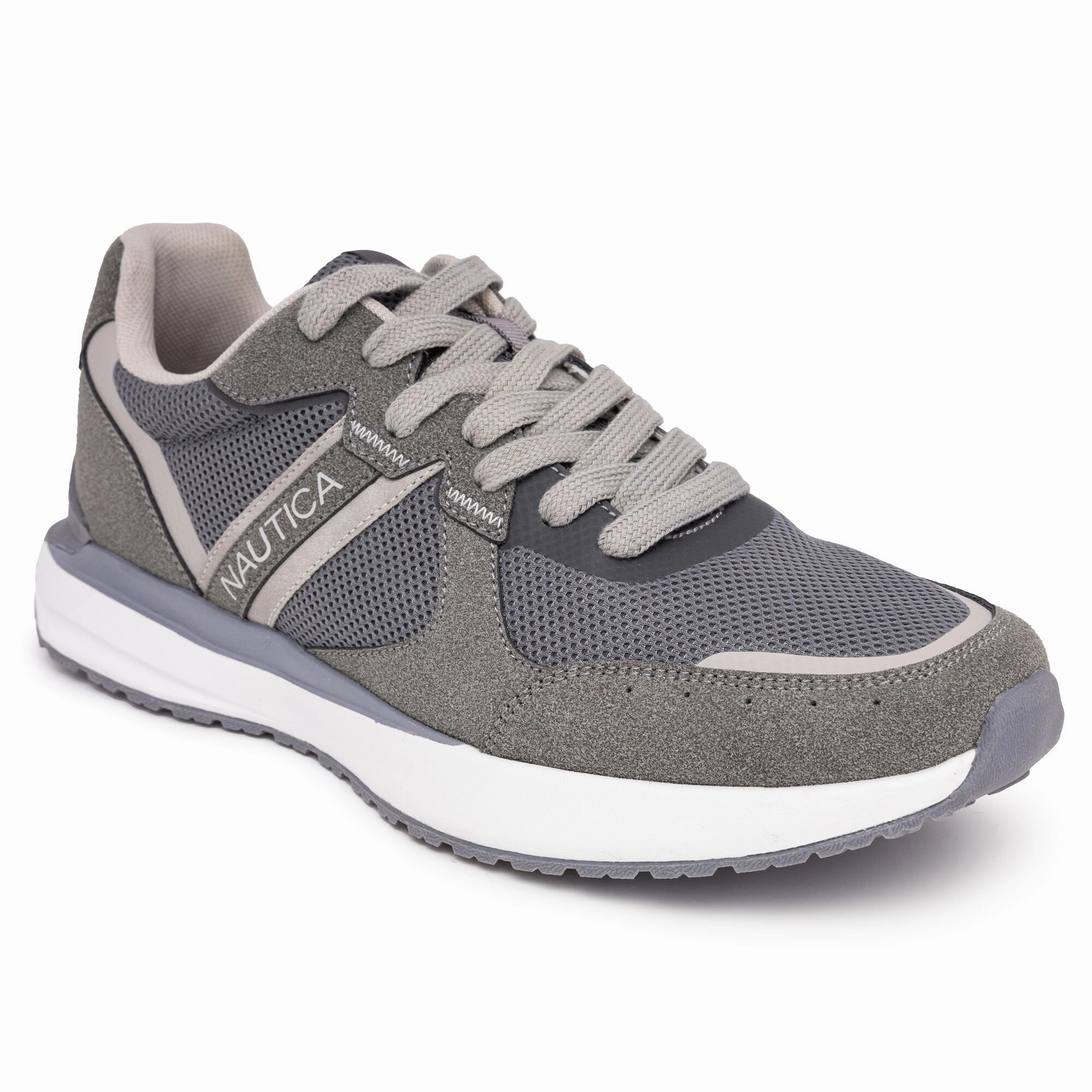 comfortable running shoes Outsole Pattern Nautica Mens Logo Lace-Up Sneaker