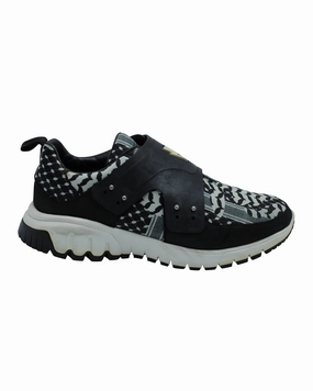lace - up design seasonal - themed running gear Neil Barrett Nubuck and Leather-Trimmed Printed Sneakers in Multicolor Neoprene