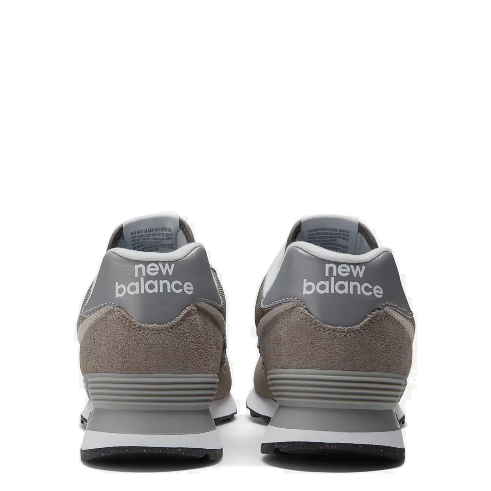New Balance Men's 574 Sneaker in Grey with White stain - resistant shoe feature