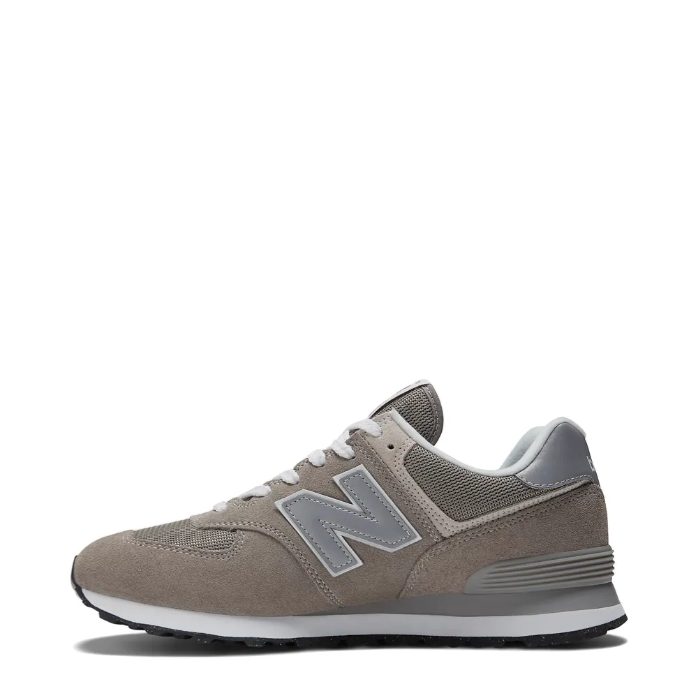New Balance Men's 574 Sneaker in Grey with White running shoes for sports enthusiasts