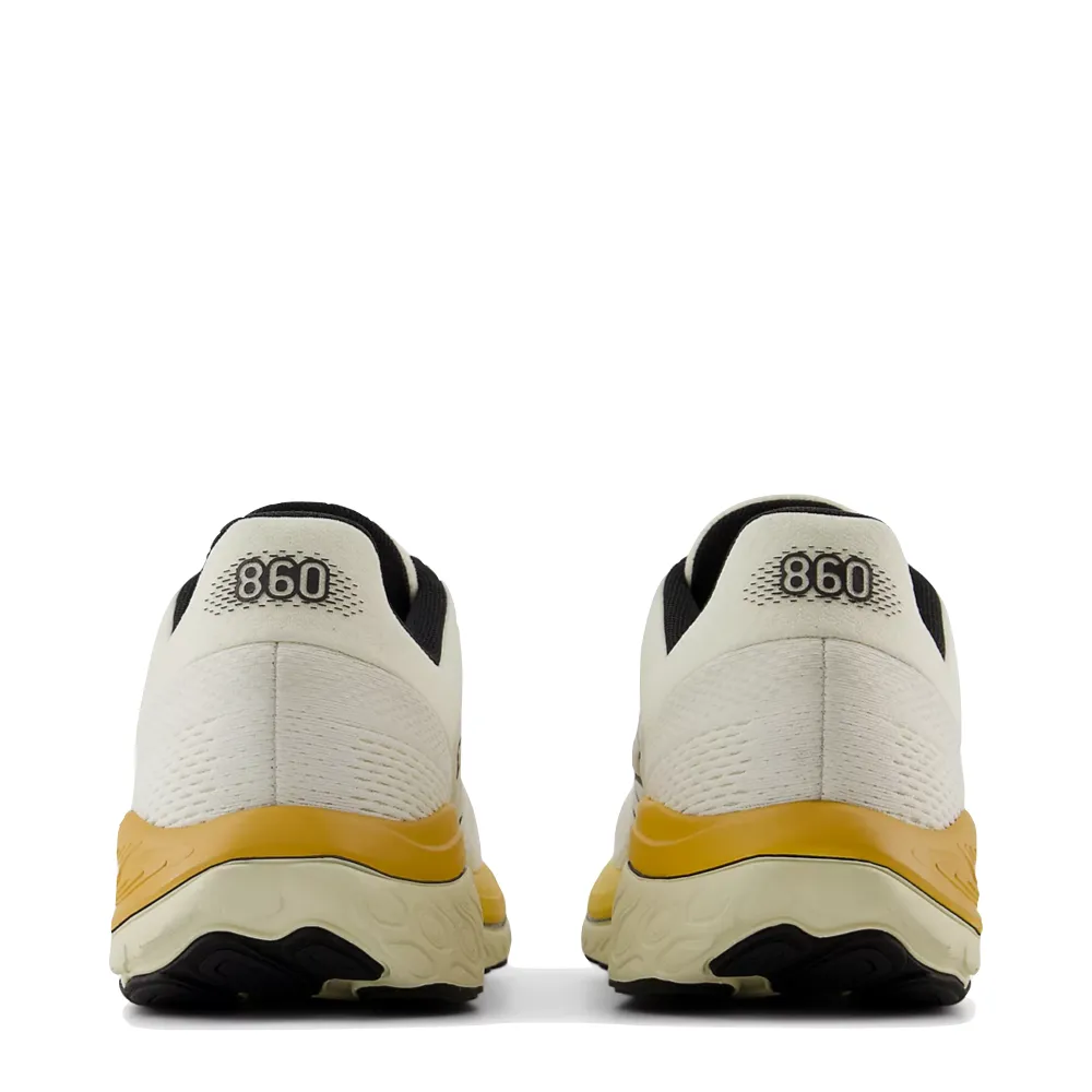 Retro running with a water bottle New Balance Men's Fresh Foam X 860v14 Sneaker in Sea Salt with Angora and Dried Apricot