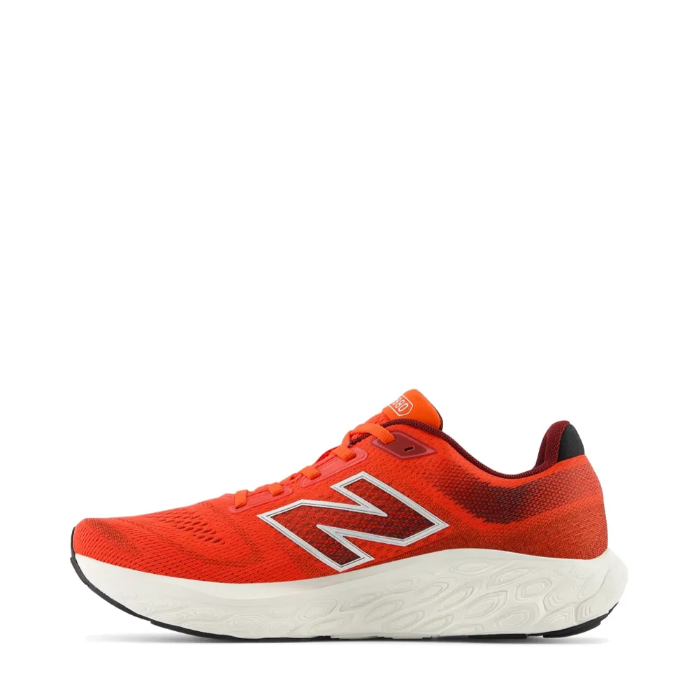 Custom - made synthetic - upper - feature shoes New Balance Men's Fresh Foam X 880v14 in Neo Flame with Mercury Red