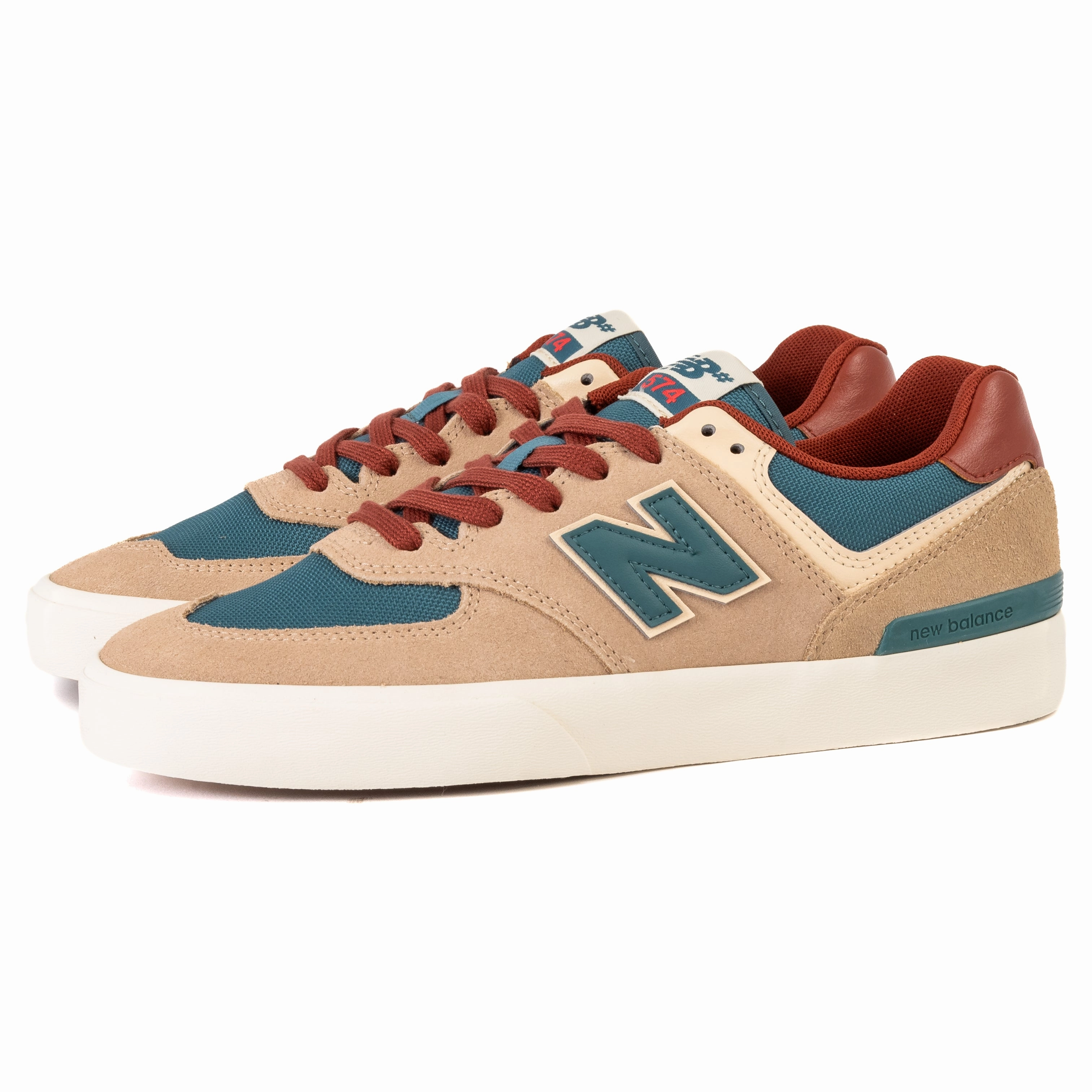 New Balance - 574 VTF (Brown/Green) flat - sole shoes running on a track oval