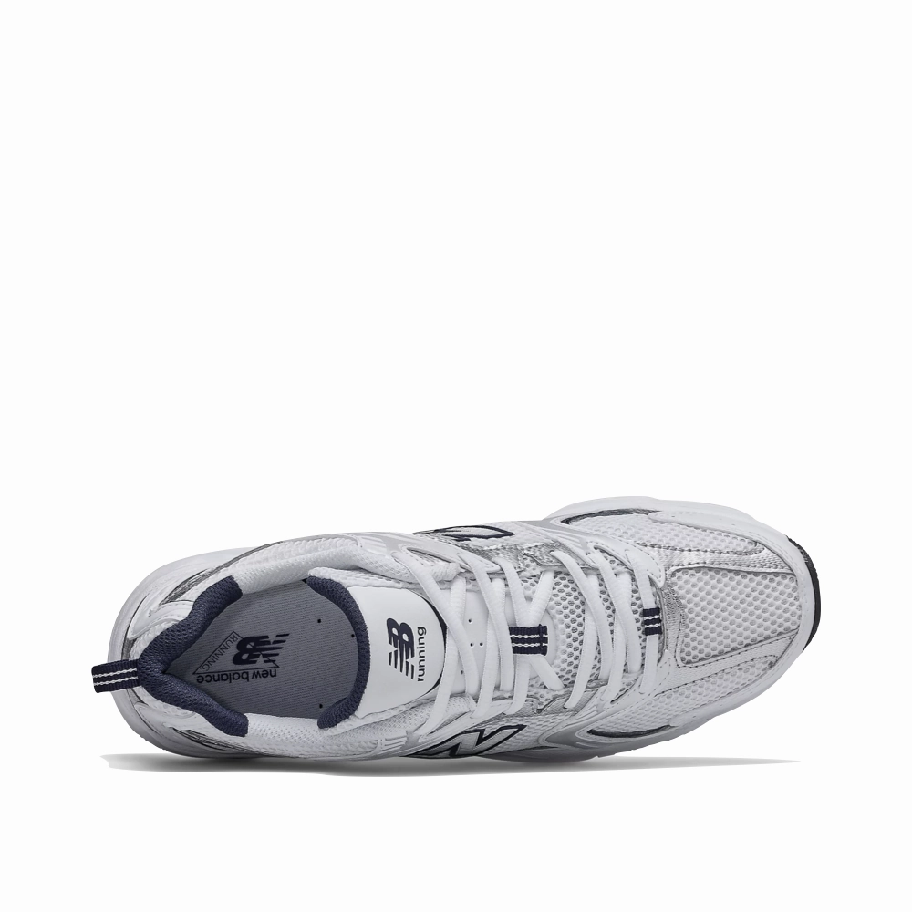Timeless Accent New Balance Women's 530 Lifestyle Sneaker in White with Natural Indigo
