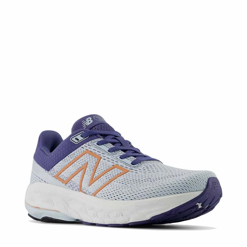 New Balance Women's Fresh Foam X 860v14 Sneaker in Frosted Glass with Dream State and Peach Nectar Sweat   wicking