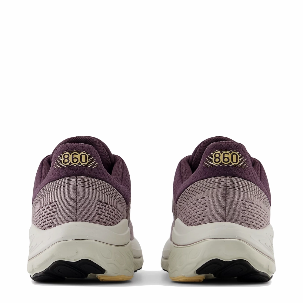 New Balance Women's Fresh Foam X 860v14 Sneaker in Ice Wine with Plum Brown and Silver Metallic High-Quality Materials Fitness Ready