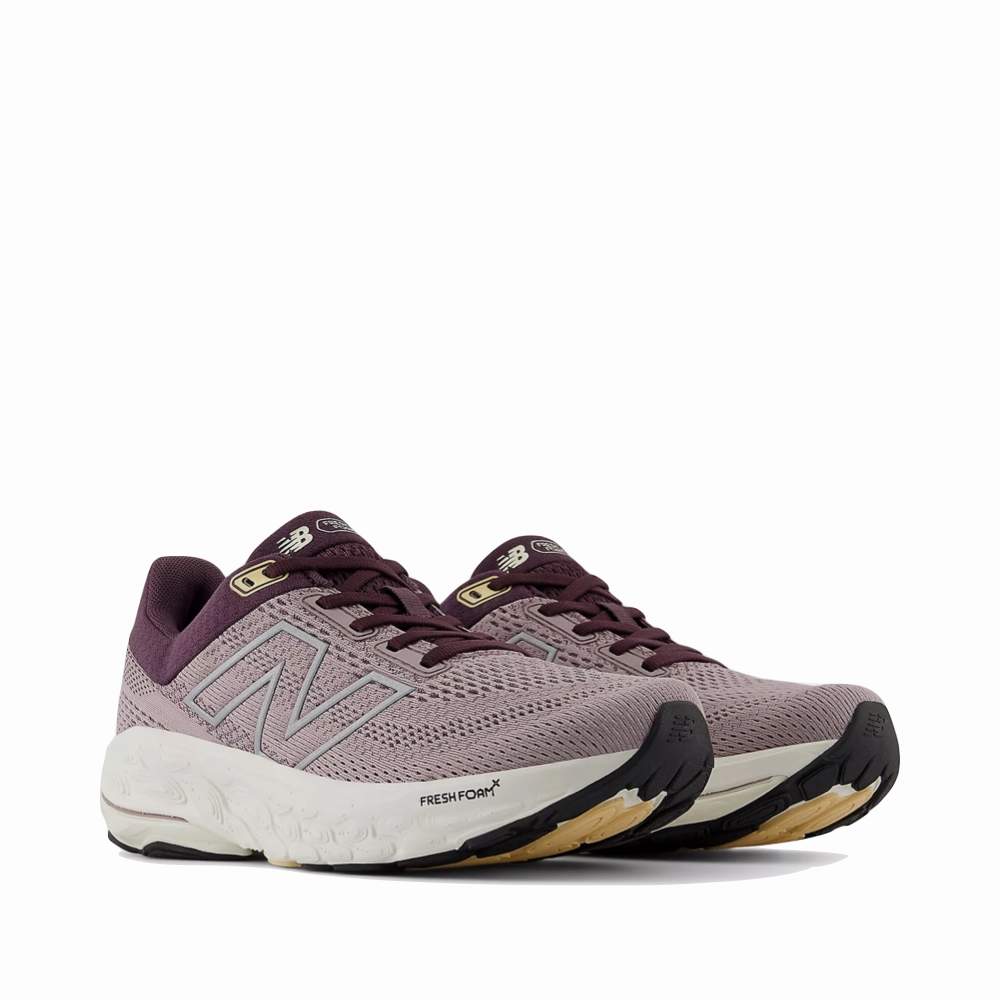 New Balance Women's Fresh Foam X 860v14 Sneaker in Ice Wine with Plum Brown and Silver Metallic Cushioned Upper Steady Pace