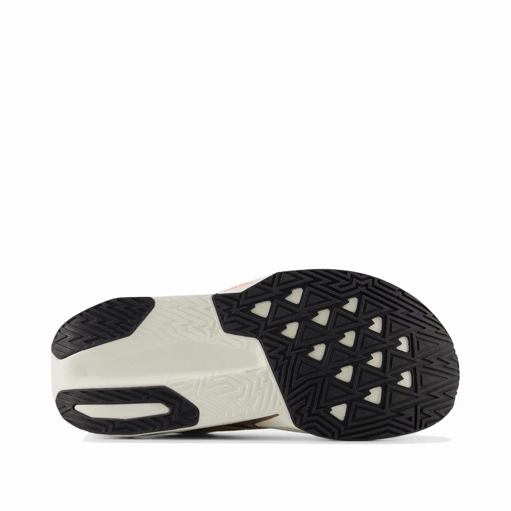 Dusk Step Vine Step New Balance Women's FuelCell Rebel v5 Sneaker in Angora with Earth Shadow and Sea Salt