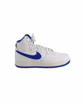 Nike Air Force 1 High Retro QS in Summit White/Game Royal Leather lateral support shoes plyometric - training running shoes