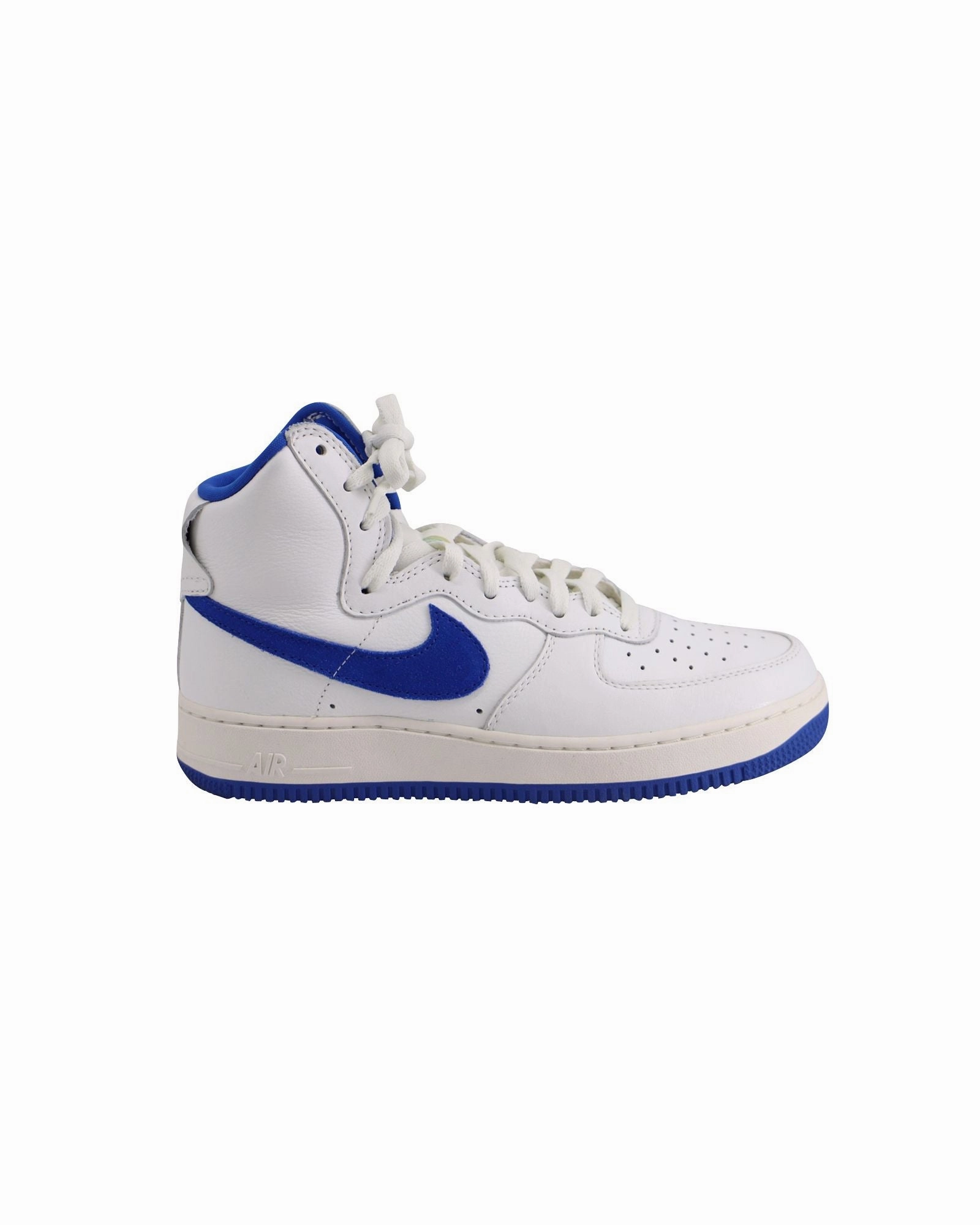 Nike Air Force 1 High Retro QS in Summit White/Game Royal Leather lateral support shoes plyometric - training running shoes