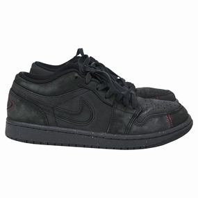 Nike Air Jordan 1 Low SE Craft Sneakers in Black Leather Party Shoes