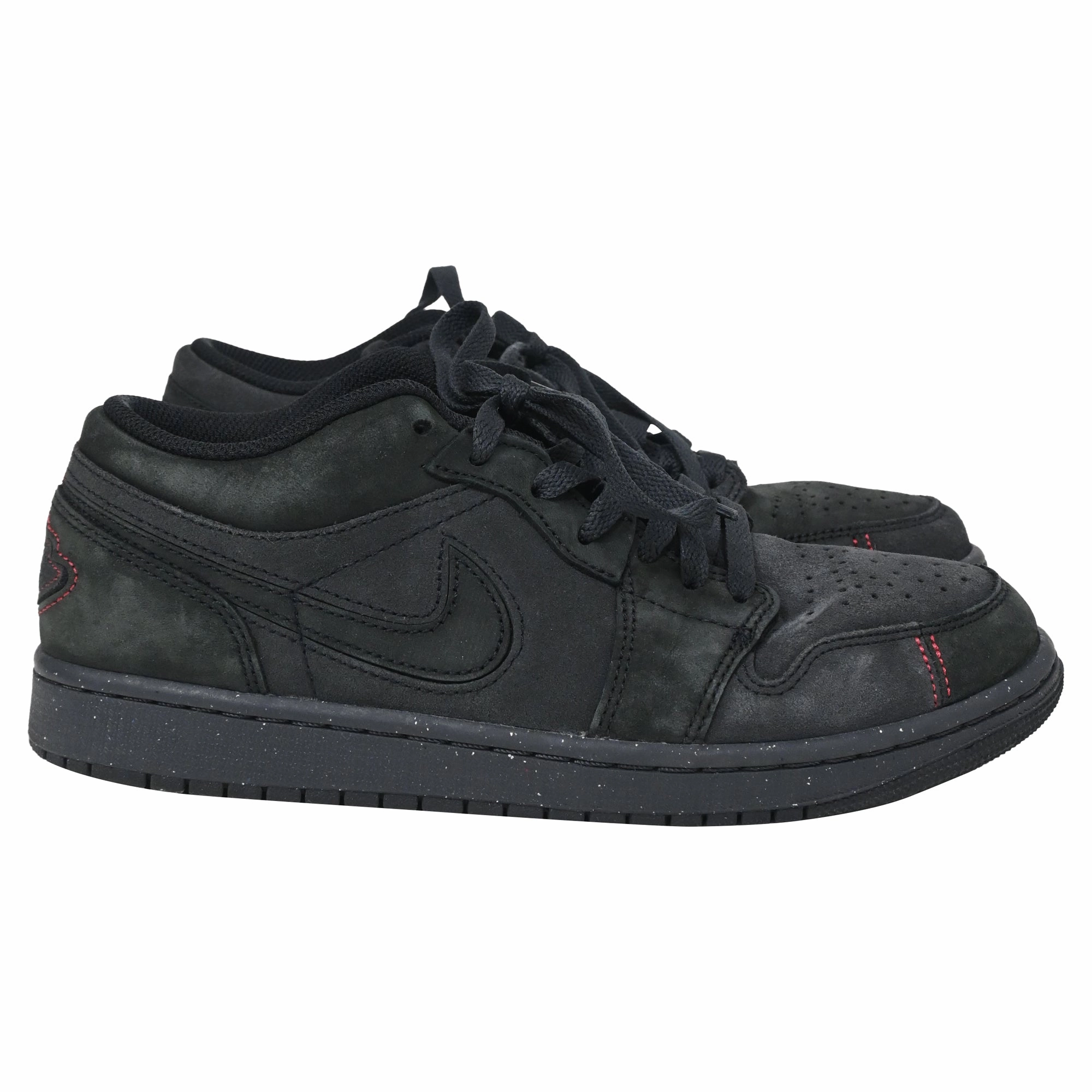 Nike Air Jordan 1 Low SE Craft Sneakers in Black Leather Party Shoes