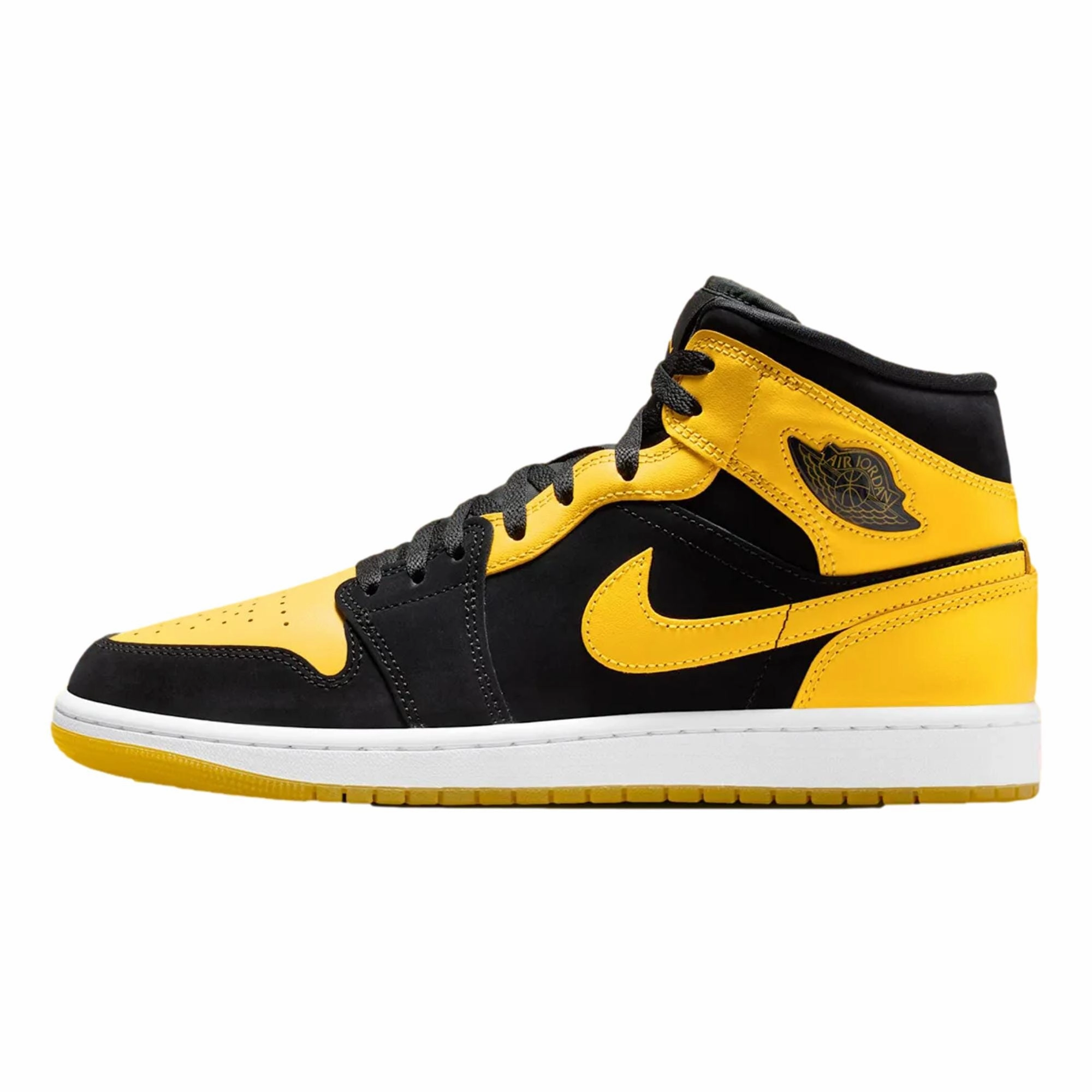 easy - on design Nike Air Jordan 1 Mid SE Black / Varsity Maize - White  HJ6654-071 Men's